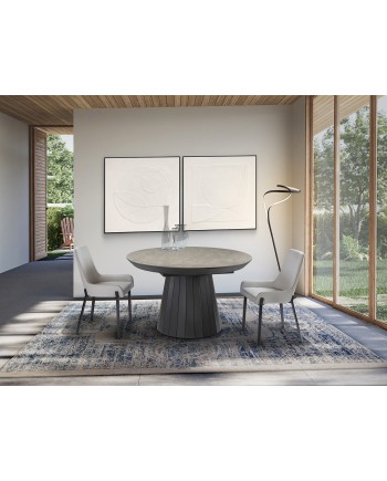 KORIA -MESA COMEDOR- PIEDRA/NEGRO